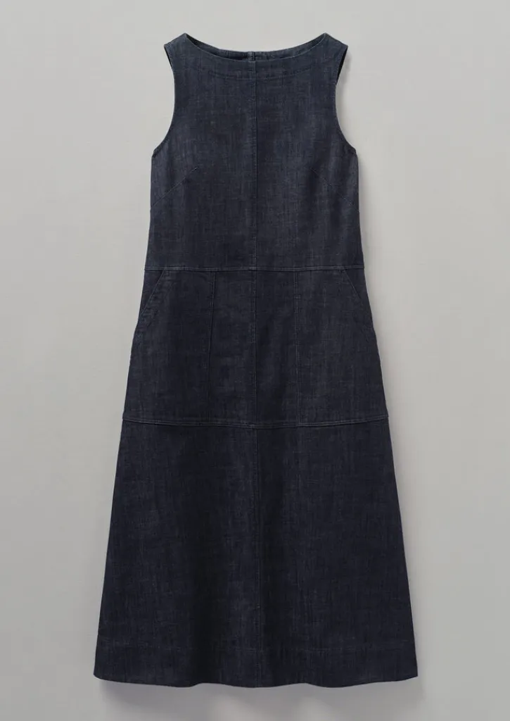 TOAST Panelled Organic Denim Dress-Women Denim|Workwear