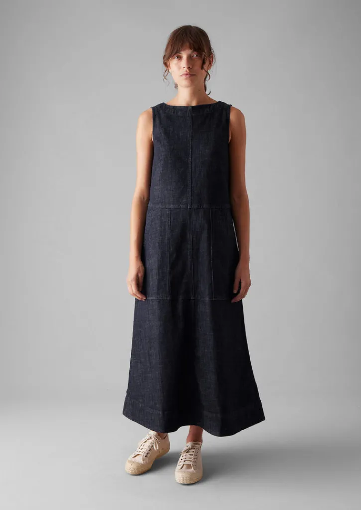 TOAST Panelled Organic Denim Dress-Women Denim|Workwear