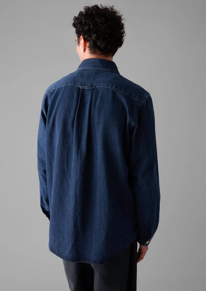 TOAST Patch Pocket Denim Shirt- Denim|Workwear