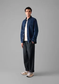 TOAST Patch Pocket Denim Shirt- Denim|Workwear