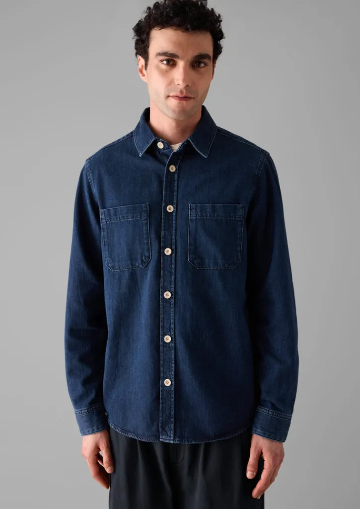 TOAST Patch Pocket Denim Shirt- Denim|Workwear