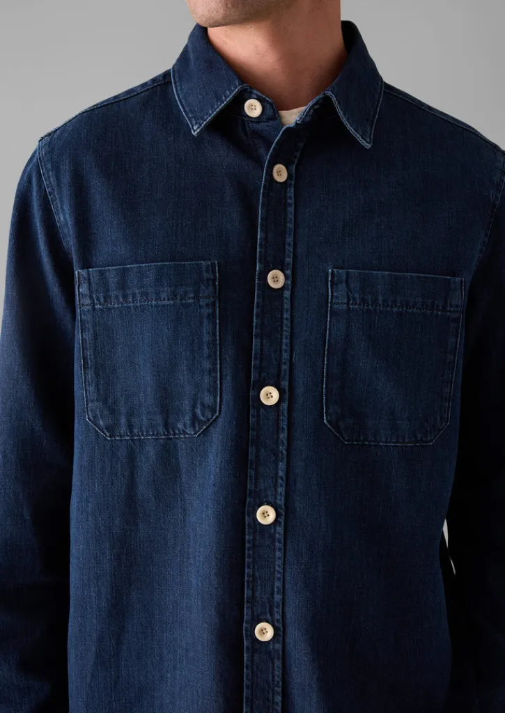 TOAST Patch Pocket Denim Shirt- Denim|Workwear