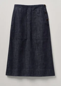 TOAST Patch Pocket Organic Denim Skirt-Women Denim|Workwear