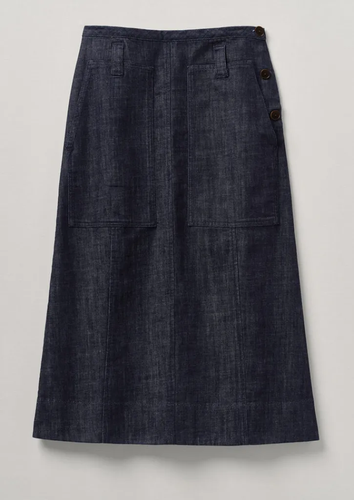 TOAST Patch Pocket Organic Denim Skirt-Women Denim|Workwear