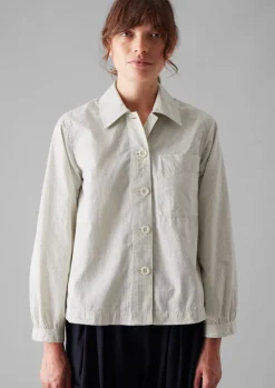 TOAST Patch Pocket Stripe Organic Cotton Shirt-Women Shirts|Tops & Tees