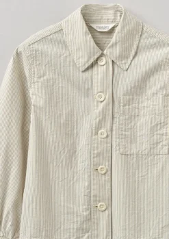 TOAST Patch Pocket Stripe Organic Cotton Shirt-Women Shirts|Tops & Tees