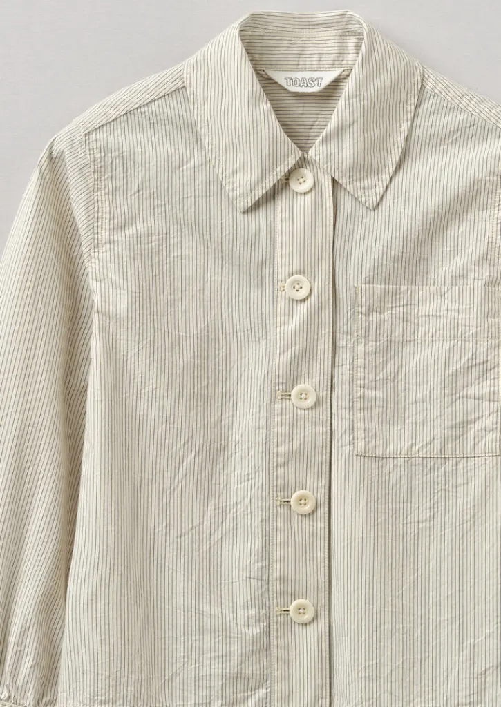 TOAST Patch Pocket Stripe Organic Cotton Shirt-Women Shirts|Tops & Tees