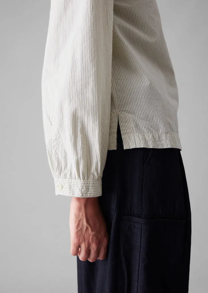 TOAST Patch Pocket Stripe Organic Cotton Shirt-Women Shirts|Tops & Tees