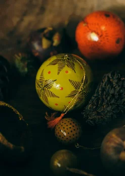 TOAST Pointed Star Hand Painted Bauble- Christmas Decorations