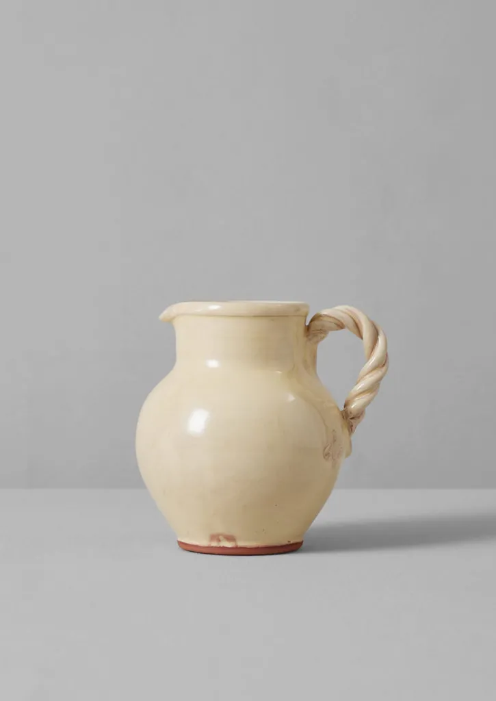 TOAST Poterie Barbotine Twisted Handle Pitcher- Ceramics
