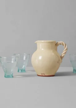 TOAST Poterie Barbotine Twisted Handle Pitcher- Ceramics
