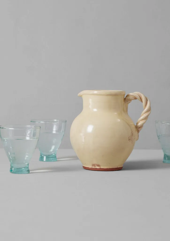 TOAST Poterie Barbotine Twisted Handle Pitcher- Ceramics