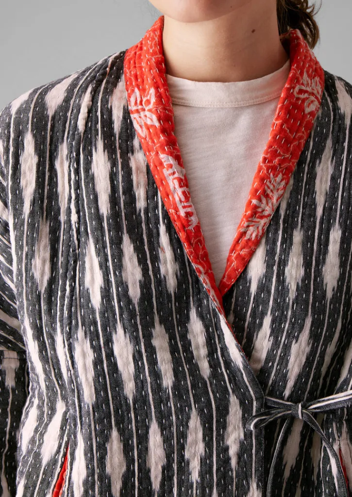 TOAST Repurposed Ikat Kantha Jacket-Women Gowns|Nightwear