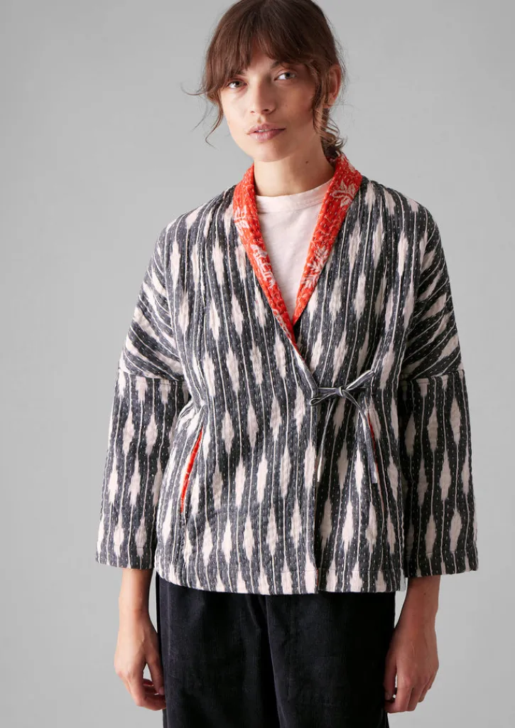 TOAST Repurposed Ikat Kantha Jacket-Women Gowns|Nightwear