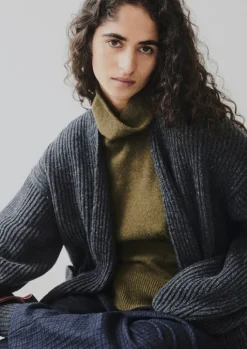 TOAST Ribbed Wool Knitted Cardigan-Women Knitwear