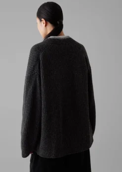 TOAST Ribbed Wool Knitted Cardigan-Women Knitwear