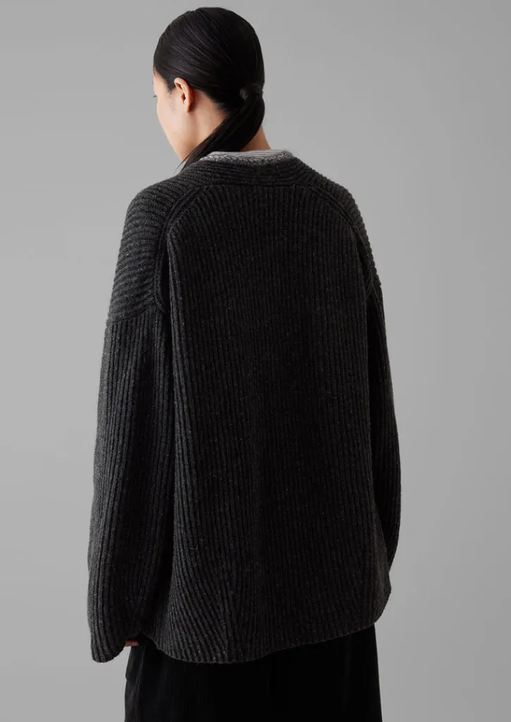 TOAST Ribbed Wool Knitted Cardigan-Women Knitwear