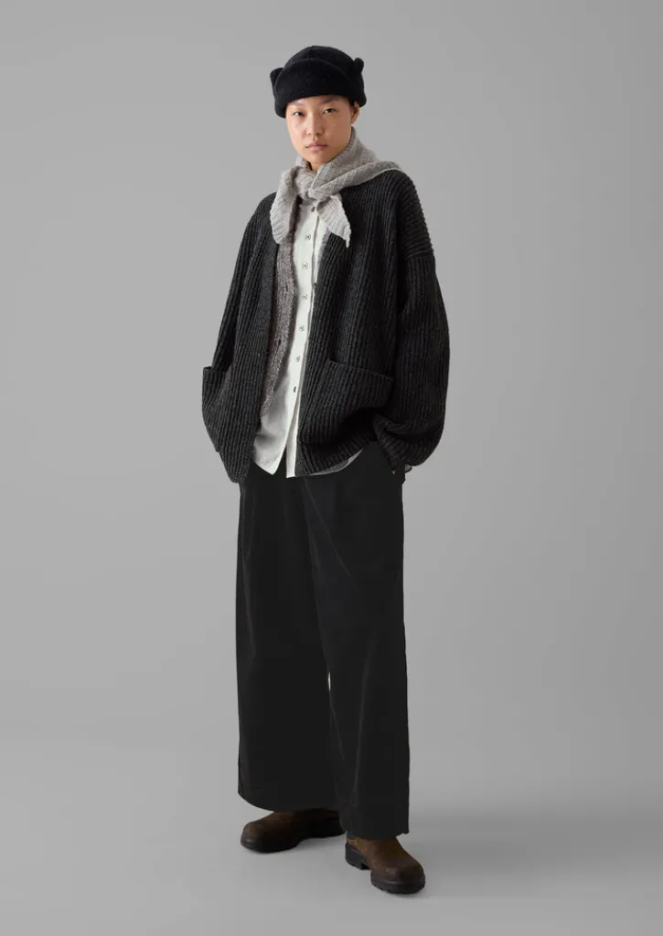 TOAST Ribbed Wool Knitted Cardigan-Women Knitwear
