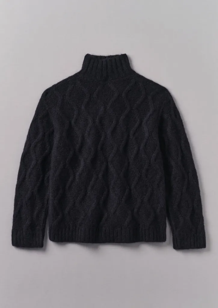 TOAST Roll Neck Cable Knit Sweater- Knitwear
