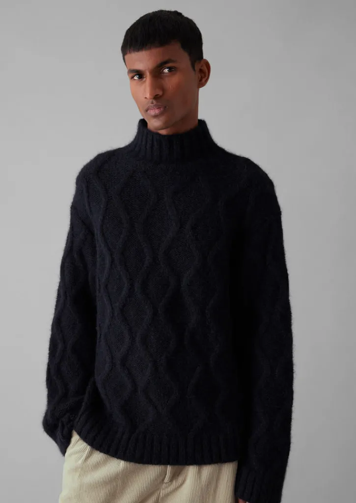 TOAST Roll Neck Cable Knit Sweater- Knitwear
