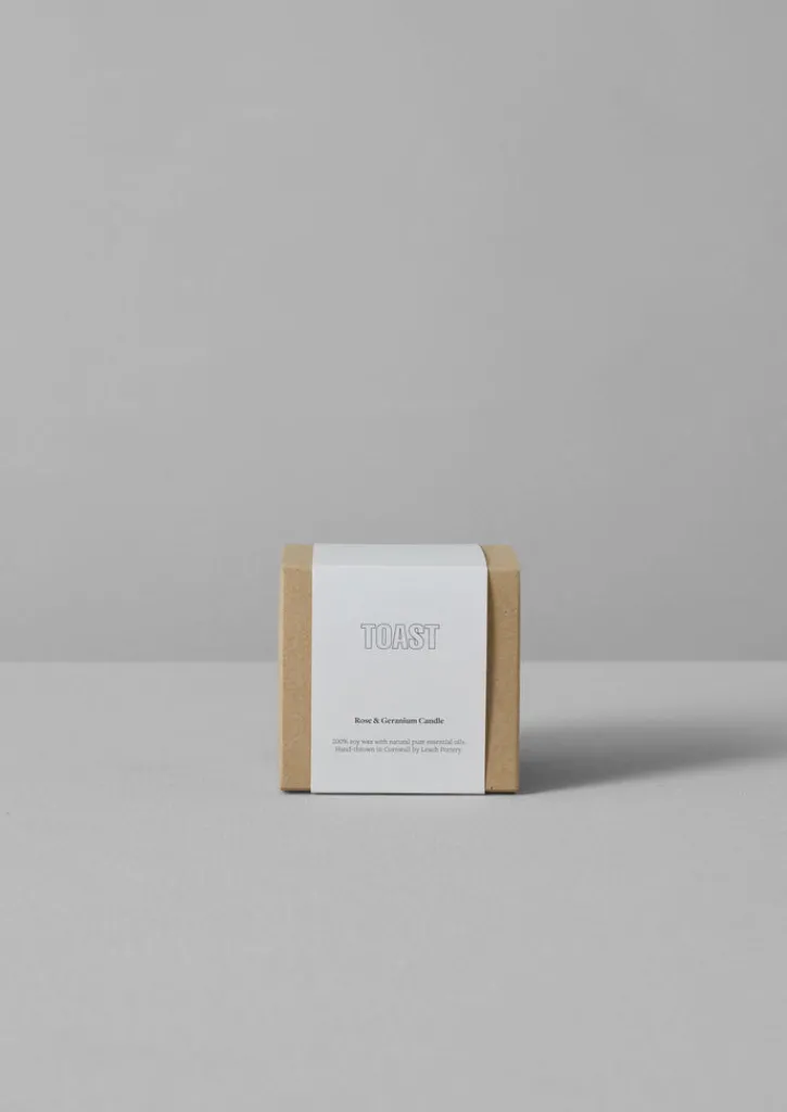 TOAST Rose and Geranium Scented Candle- Candles & Holders