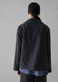 TOAST Seersucker Check Round Collar Jacket-Women Coats & Jackets