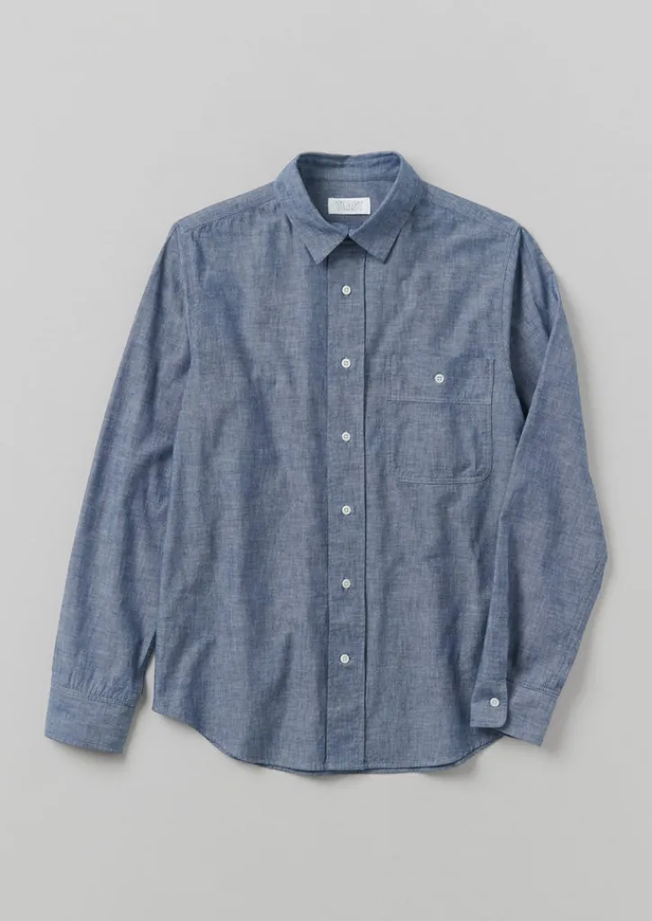 TOAST Selvedge Cotton Chambray Shirt- Shirts