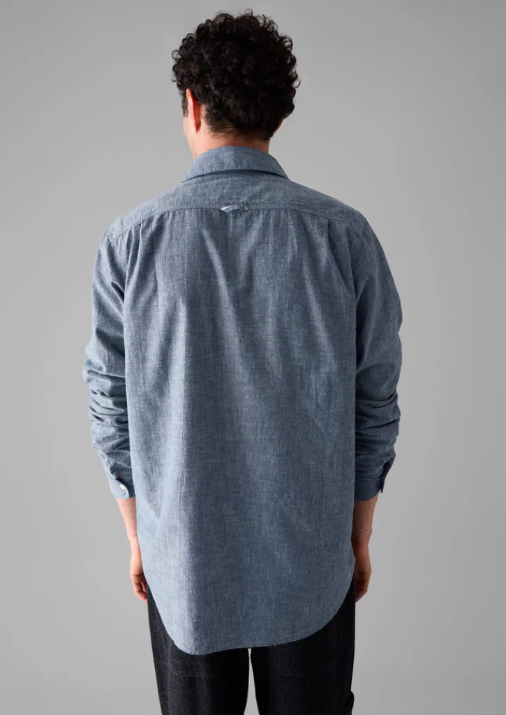TOAST Selvedge Cotton Chambray Shirt- Shirts