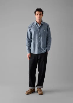 TOAST Selvedge Cotton Chambray Shirt- Shirts
