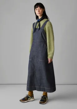 TOAST Side Button Denim Pinafore Dress-Women Denim|Dresses