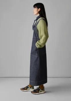 TOAST Side Button Denim Pinafore Dress-Women Denim|Dresses