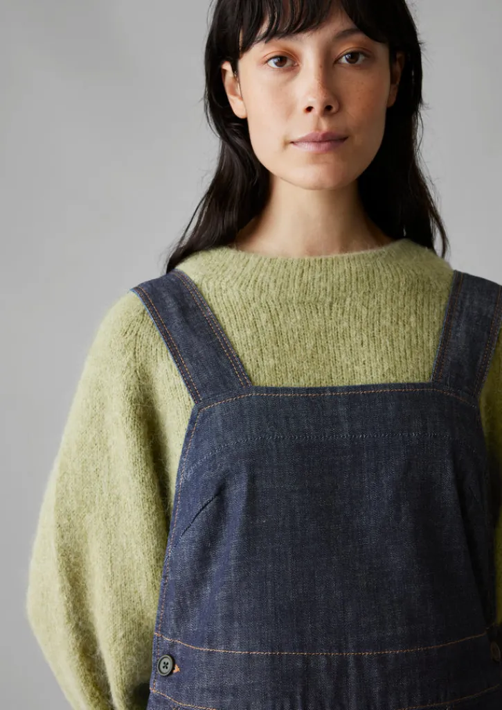 TOAST Side Button Denim Pinafore Dress-Women Denim|Dresses