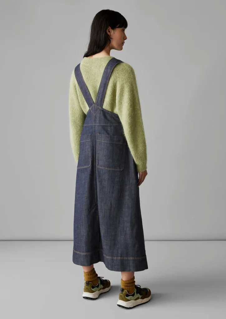 TOAST Side Button Denim Pinafore Dress-Women Denim|Dresses