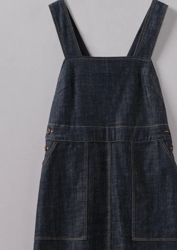 TOAST Side Button Denim Pinafore Dress-Women Denim|Dresses