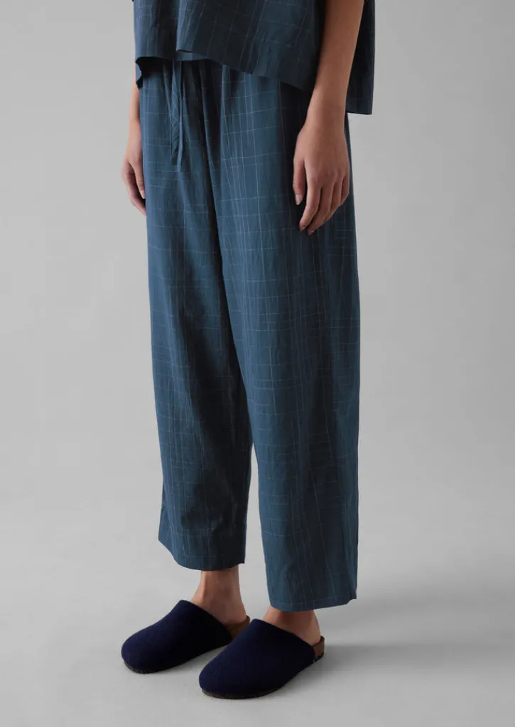 TOAST Sketched Check Cotton Pyjama Trousers-Women Nightwear