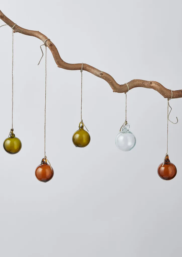 TOAST Small Hand Blown Glass Bauble Set- Glass|Christmas Decorations
