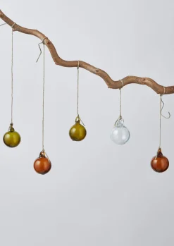 TOAST Small Hand Blown Glass Bauble Set- Glass|Christmas Decorations