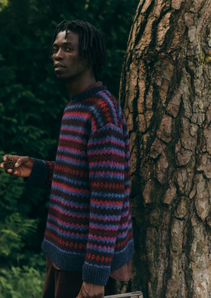 TOAST Soundwave Jacquard Crew Neck Sweater- Knitwear