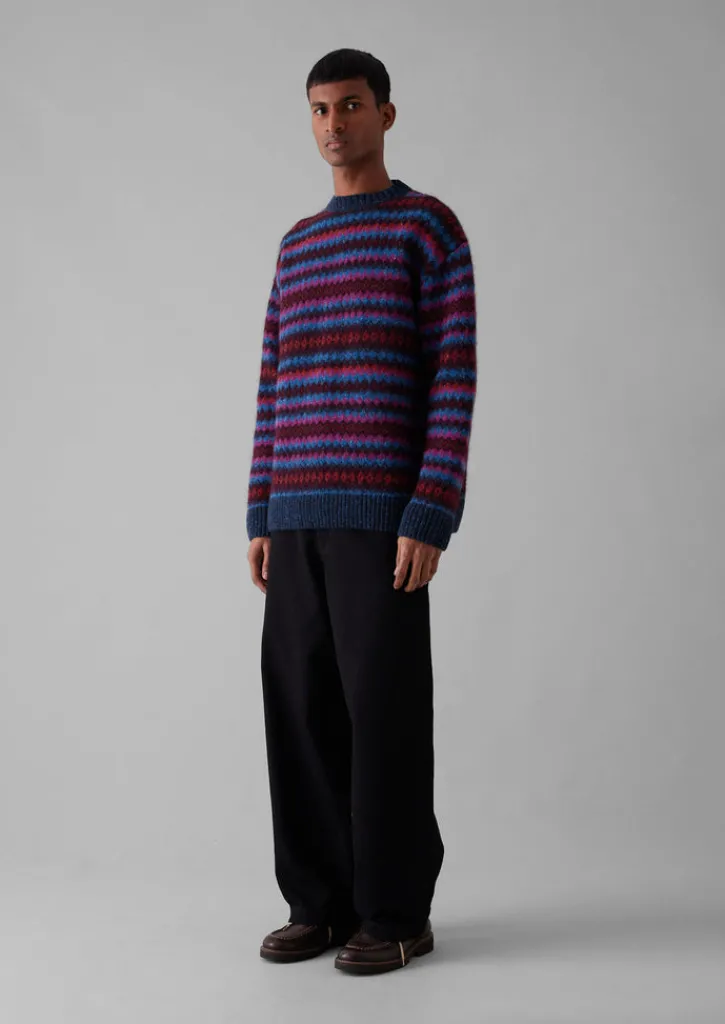 TOAST Soundwave Jacquard Crew Neck Sweater- Knitwear
