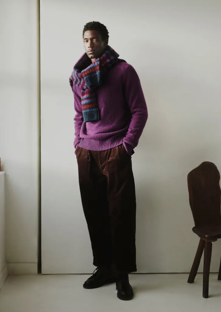 TOAST Soundwave Jacquard Crew Neck Sweater- Knitwear