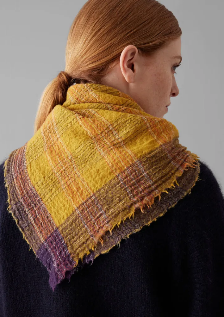 TOAST Stellar Boiled Wool Check Scarf-Women Hats, Scarves & Gloves