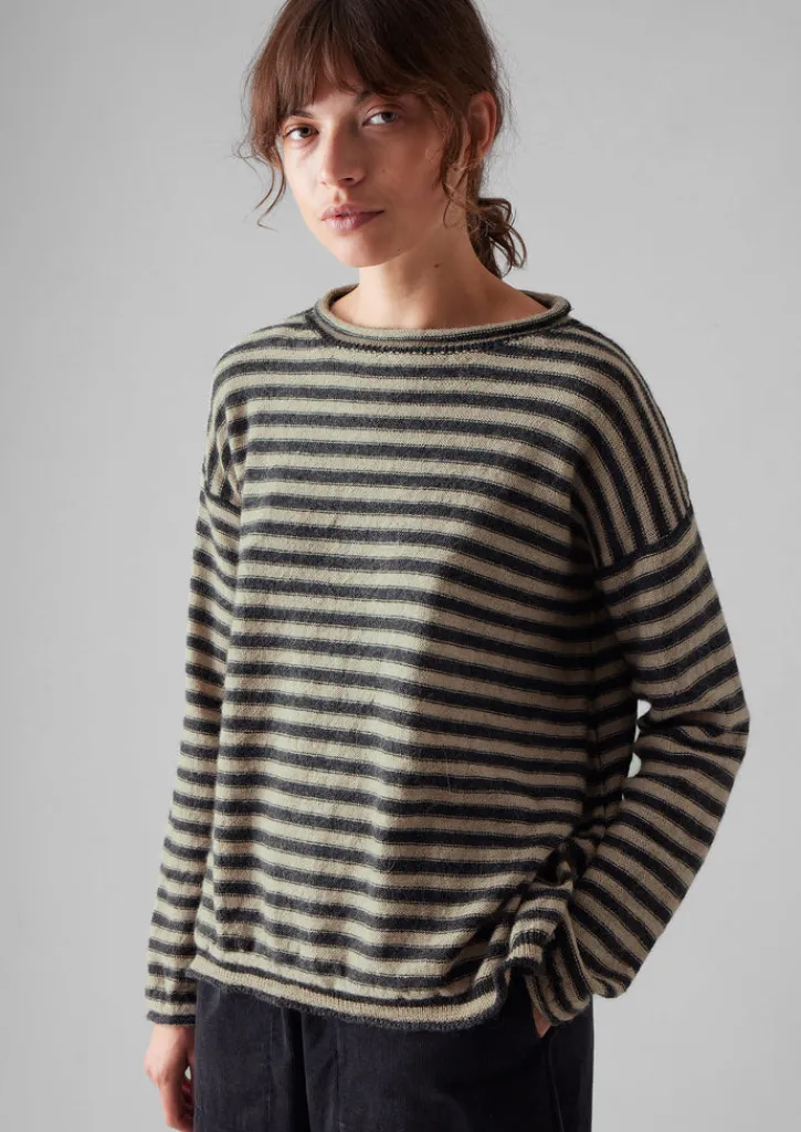 TOAST Stripe Alpaca Wool Sweater-Women Loungewear|Knitwear