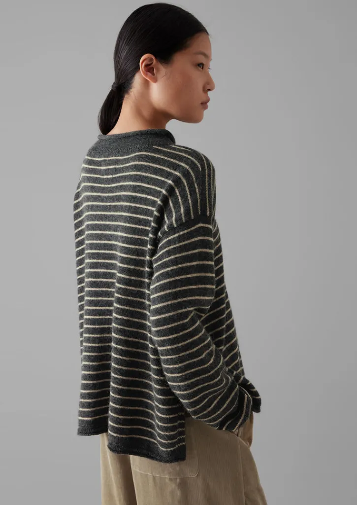 TOAST Stripe Alpaca Wool Sweater-Women Loungewear|Tops & Tees