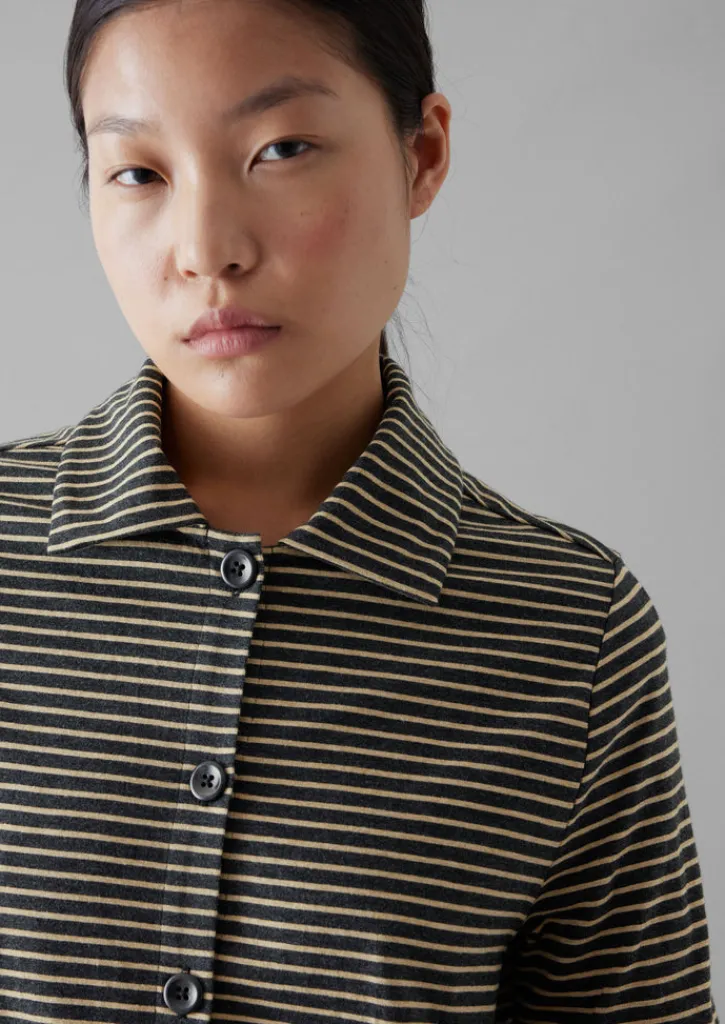 TOAST Stripe Cotton Jersey Shirt-Women Jersey|Shirts