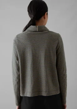 TOAST Stripe Cotton Jersey Shirt-Women Jersey|Shirts