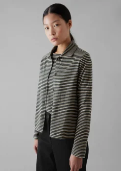 TOAST Stripe Cotton Jersey Shirt-Women Jersey|Shirts