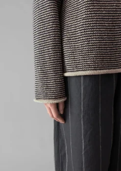 TOAST Stripe Linen Cotton Sweater-Women Linen|Jersey