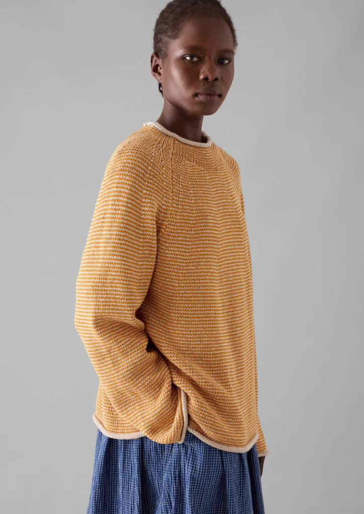 TOAST Stripe Linen Cotton Sweater-Women Linen|Jersey