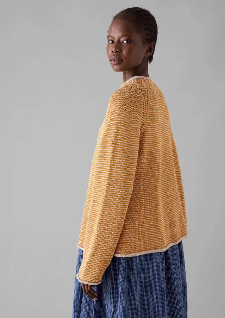 TOAST Stripe Linen Cotton Sweater-Women Linen|Jersey