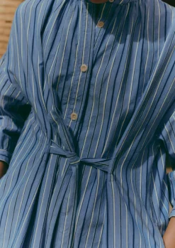 TOAST Stripe Poplin Gathered Dress-Women Dresses